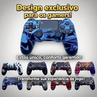Controle Premium Sem Fio Temático Camuflagem para PS4 com Funções Especiais