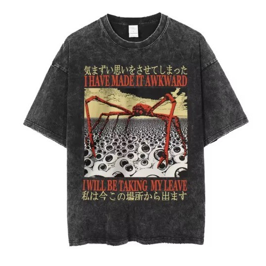 Camiseta Blusa Algodão Unissex "Eu fiz isso estranho, vou me despedir", camiseta engraçada Aranha
