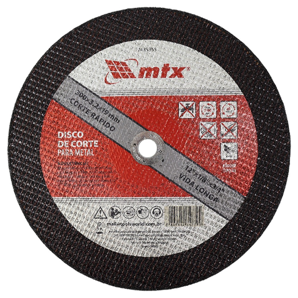 Disco de Corte para Metal 300x3,2x19mm 1 Peça MTX