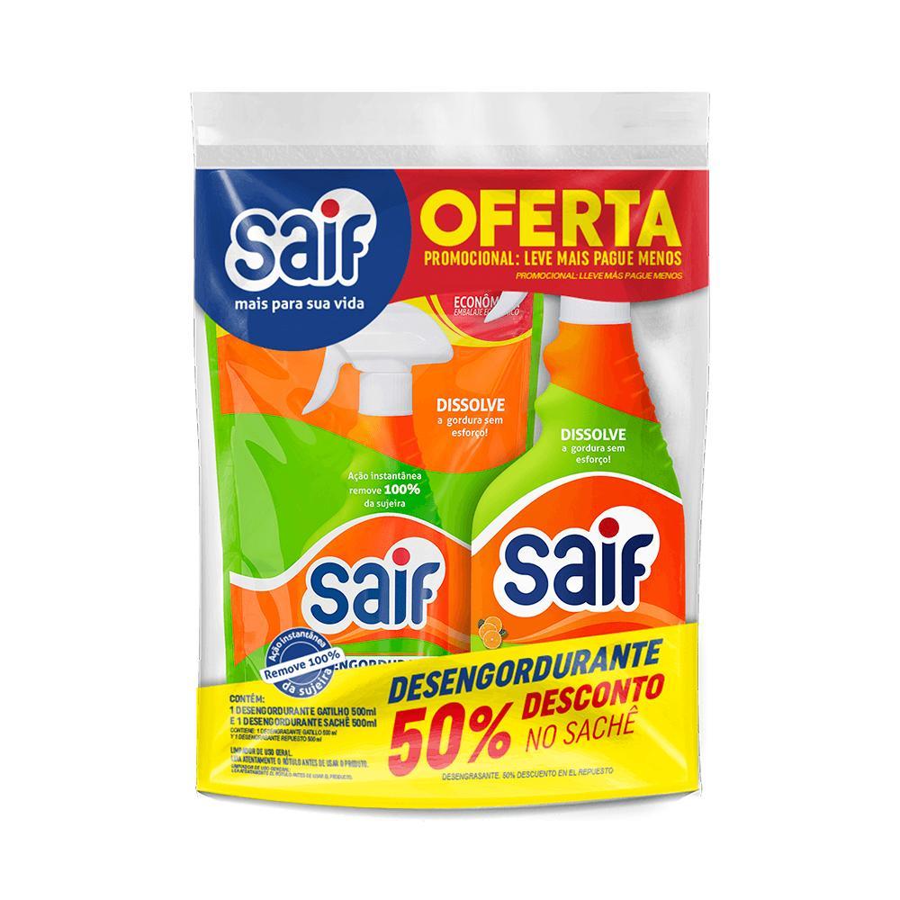 Kit Desengordurante Saif Gatilho 500ml e Refil 500ml