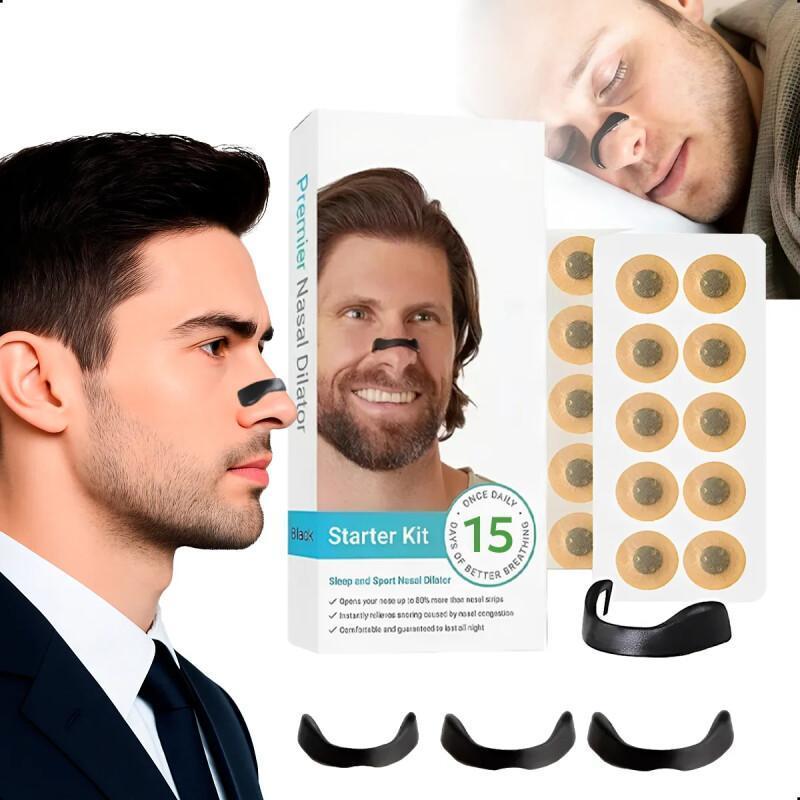 Clipe Nasal Expansor Respiratório, Dilatador Nasal Magnético Preto Reduz Ronco e Melhora Respiração