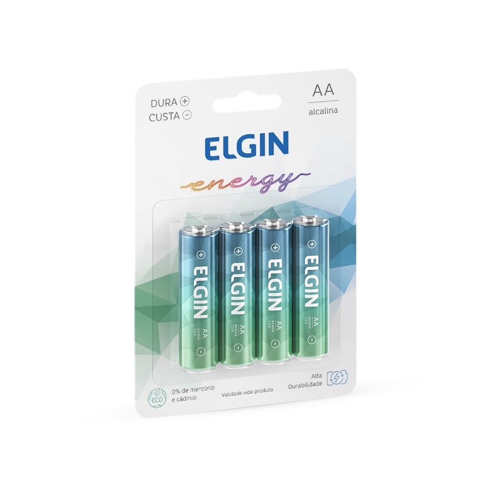 Pilha alcalina pequena AA com 4 unidades - Elgin em Oferta na Shopee