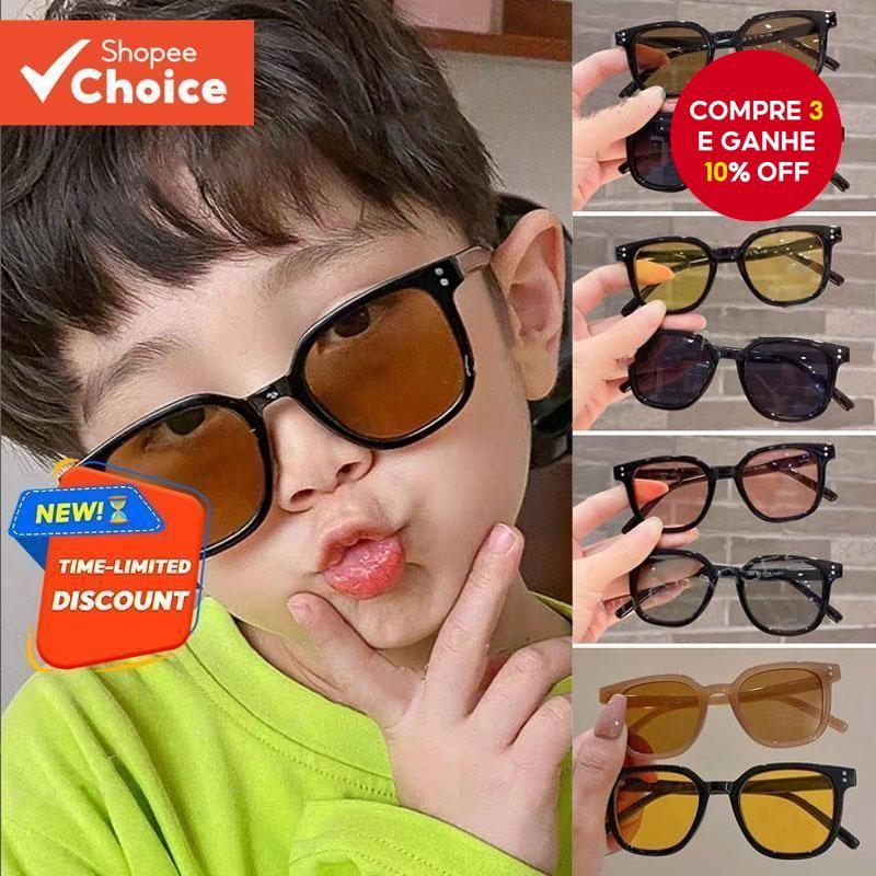 Óculos De Sol Coloridos Doces Da Moda Para Crianças , Quadrados Grandes Resistentes A UV Meninos E Meninas em Oferta na Shopee