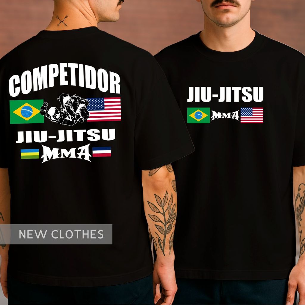 Camiseta Jiu-Jitsu BJJ Estilo Old School Arte Marcial Brasileira Grappling MMA Combat Roots Visual Esportivo