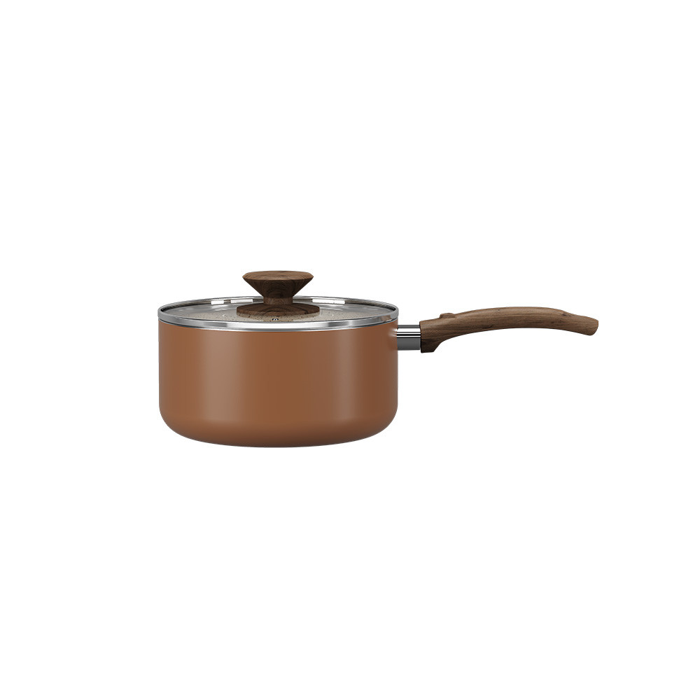 Panela com Tampa Brinox Ceramic Life Primea Ø18cm 2,05L Cappuccino