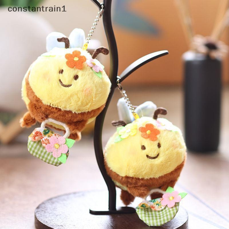 [CST] 1 Peça Kawaii Cesta De Flores Fofa Pequena Abelha Boneca Brinquedo De Pelúcia Chaveiro Pingente Mochila Infantil A