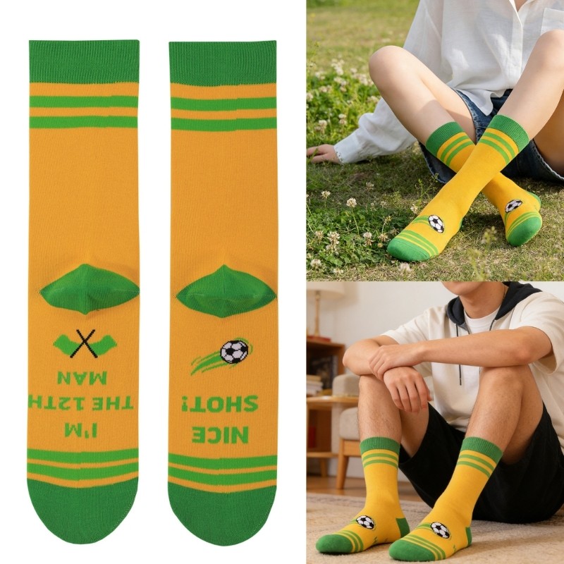 Li * Engraçado Novidades Meias Futebol Tornozelo Casuais Tripulação Bota Vestido Tubo Médio Feminino