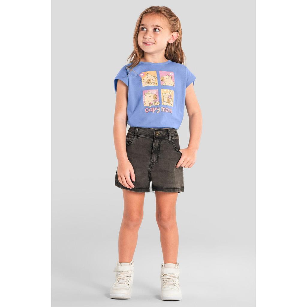 Blusa infantil menina de capivara com glitter Brandili - 10