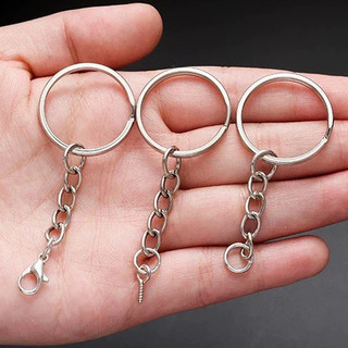 25-200 Peças Argolas para Chaveiro + 50 Peças Elo 8mm Prata/Dourado para Acessórios de Pulseiras de Moda