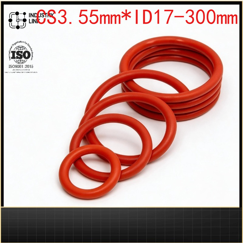 Anel De Vedação De silicone Vermelho CS3.55mm * ID17-300mm À Prova D'água Componente Resistente A Altas Temperaturas (GH