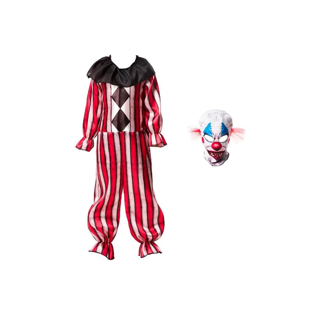 Fantasia Palhaço Halloween Adulta de Terror Com Máscara Assustadora — imagem 2 de 2