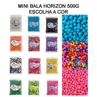 Mini Bala Balinhas Confeitos Ideal para Tubete Lembrancinha ESCOLHA A COR 500g - Horizon em Oferta na Shopee