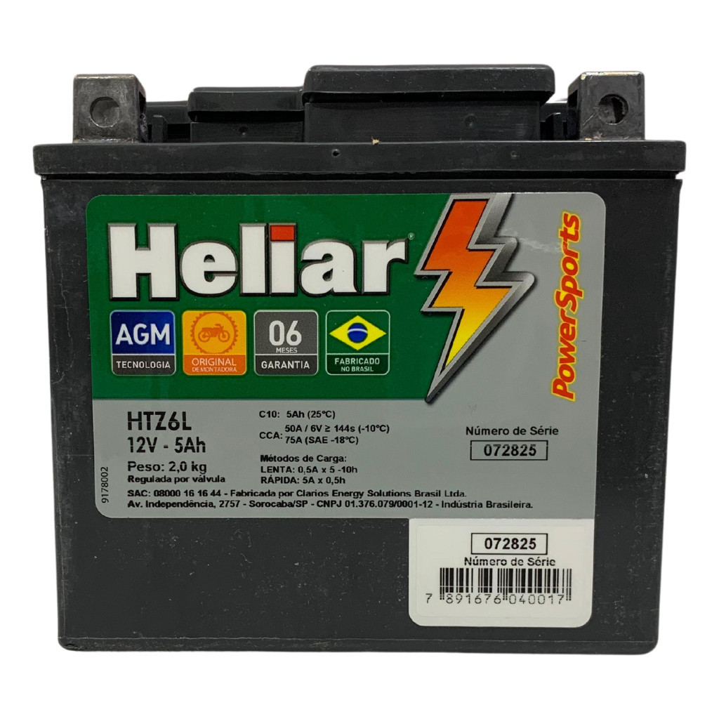 Bateria Cg 160 Fan Titan Biz Nxr 125 Bros Xre 300 Htz-6l em Oferta na Shopee