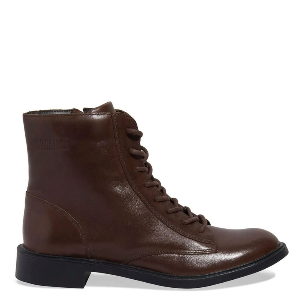 Bota Santa Lolla Coturno Cadarço Couro Marrom