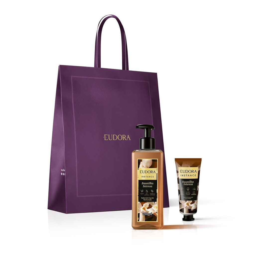 Combo Presente Instance Baunilha Intensa: Creme Mãos 30g + Sabonete Líquido 200ml + Sacola