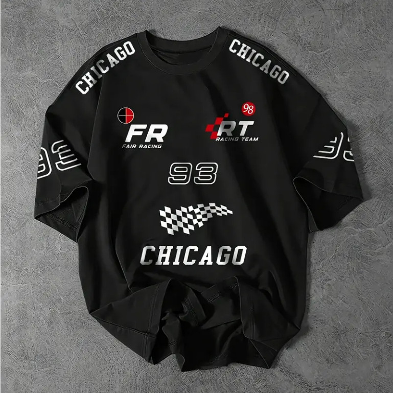 Camiseta Chicago 93 Racing T-shirt Blusa Algodão Unissex Streetwar