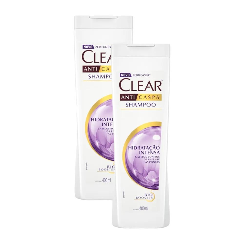 2 Shampoos Clear Anticaspa Hidratação Intensa 400ml