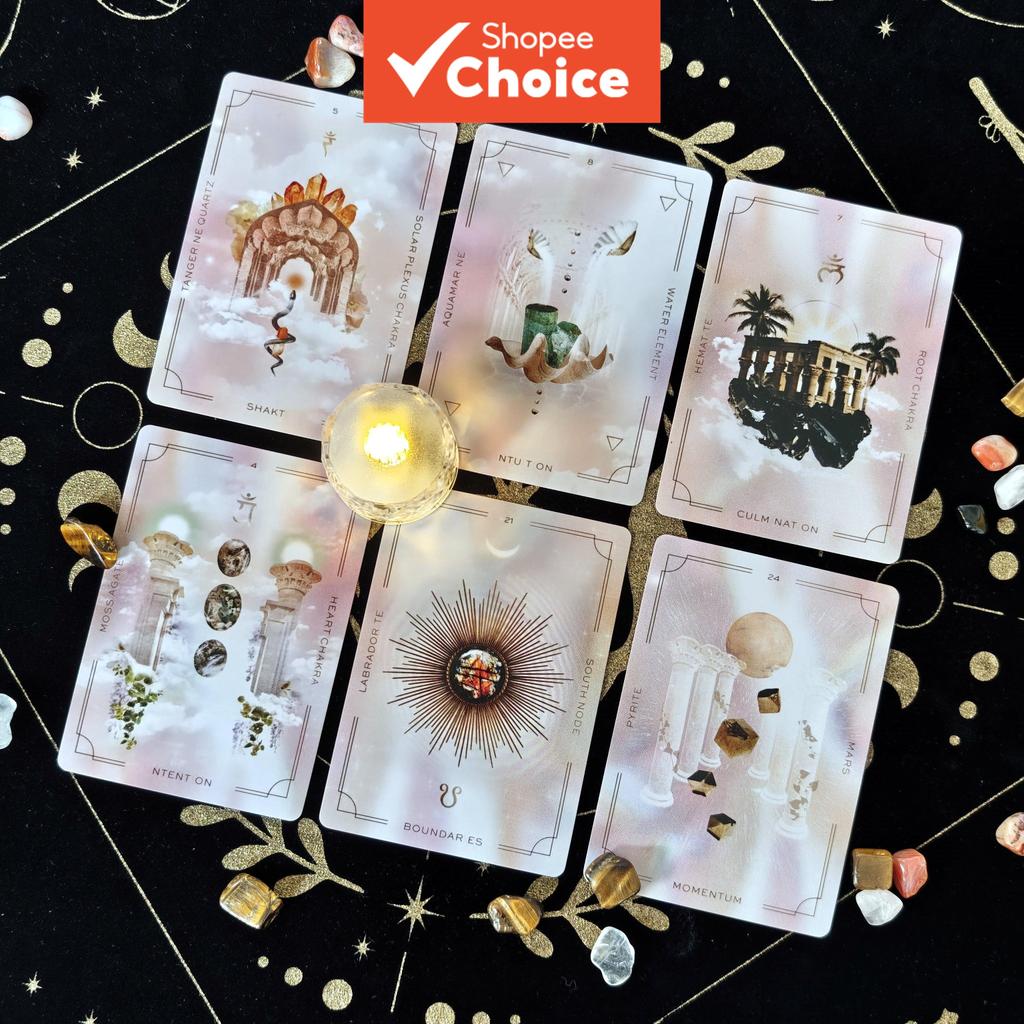  Conjunto de Cartas Oráculos Astral Realms Crystal para Festa de Férias, Lazer, Entretenimento e Jogo de Tabuleiro
