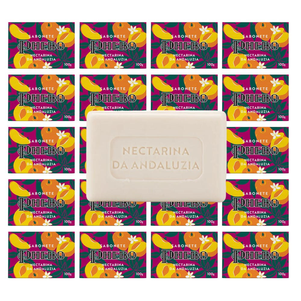 Kit 20 Sabonete Phebo Granado Nectarina da Andaluzia Glicerina Vegetal Natural em Barra 100g