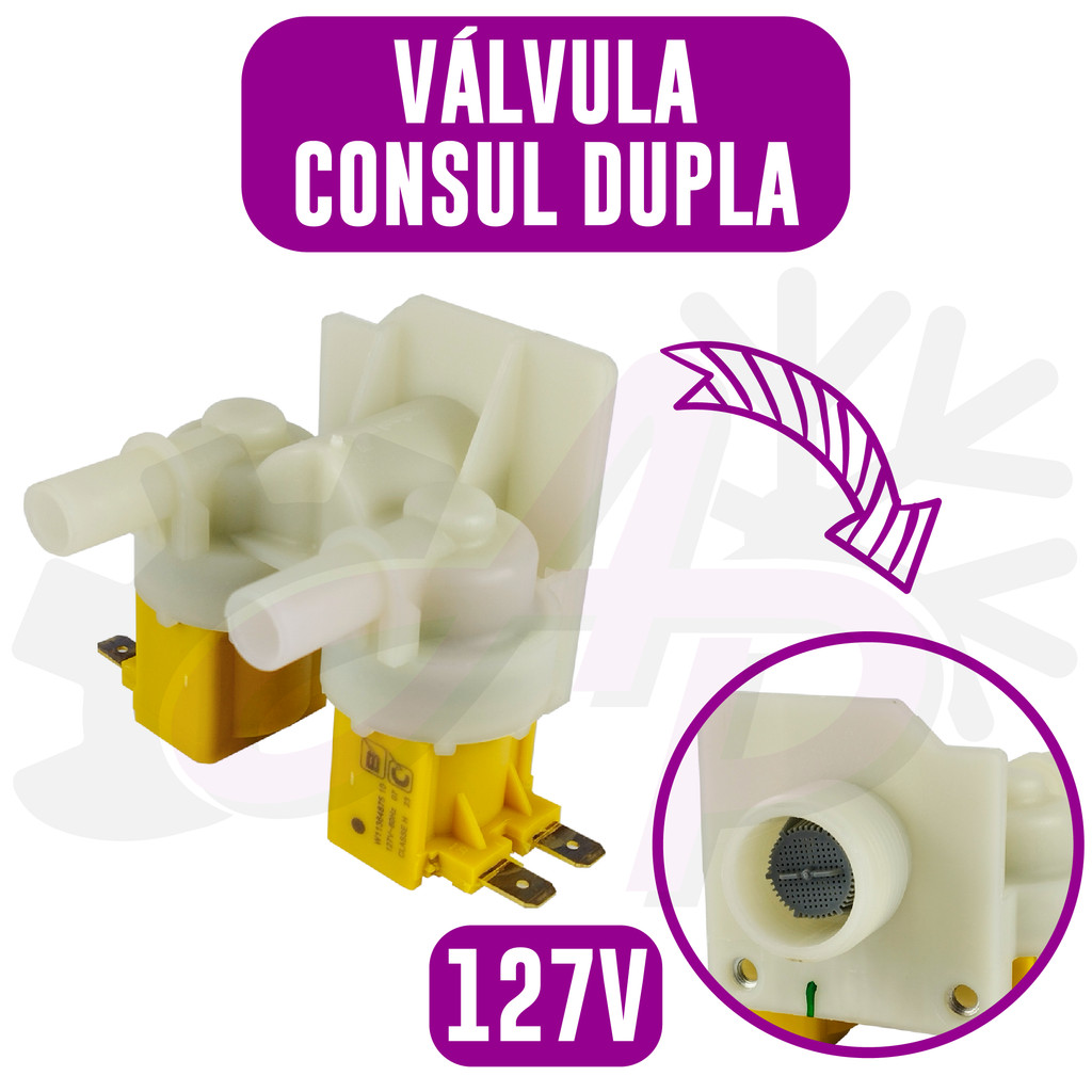 Válvula Dupla Lavadora Brastemp Consul 127v 220v W10201538 W10201539