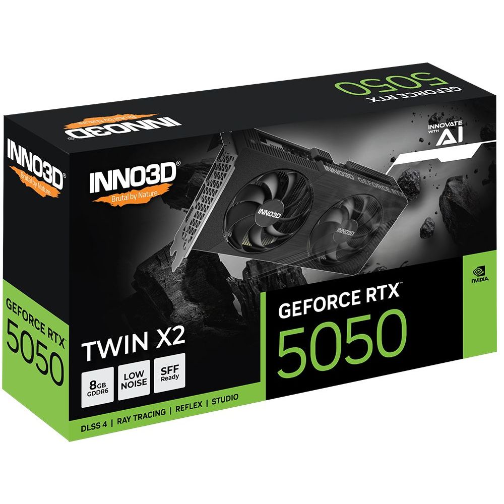 Placa de Vídeo NVIDIA GeForce INNO3D RTX5050 8GB Twin X2 128BITS DLSS 4 GDDR6 N50502-08D6-174071N em Oferta na Shopee