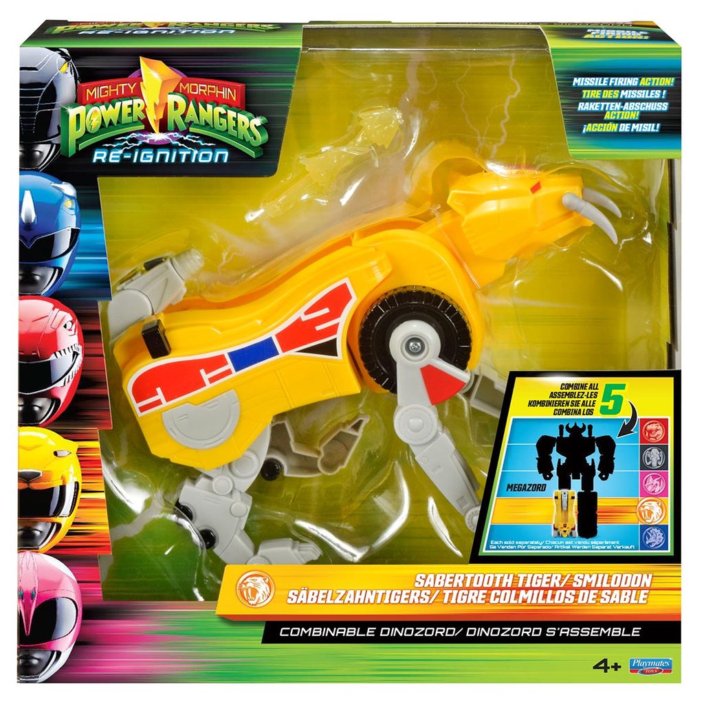 Dinozord Tigre Dente de Sabre Combinável - Power Rangers Re-Ignition