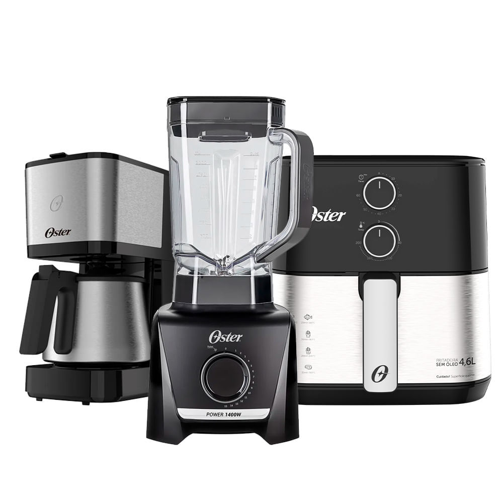 Kit Black Inox Oster - Fritadeira - Liquidificador - Cafeteira em Oferta na Shopee