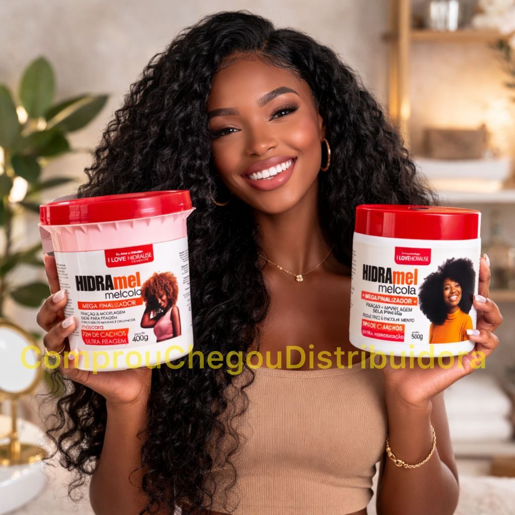 KIT 2 EM 1 Mel Cola Fixador 500g + Máscara Mel Cola 400g Cachos Por 72 Horas Hidratação Definição