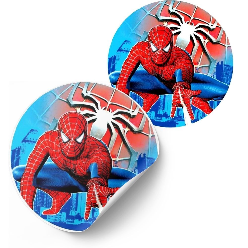 Adesivo Redondo Homem aranha- 4cm Kit decoração de Lembrancinha Festa Infantil  Papelaria Personalizada Temática