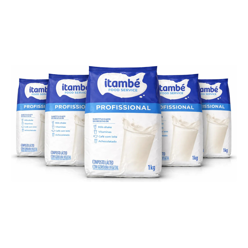 Kit 5x Composto Lácteo Itambé 1kg Profissional Rende Até 40l