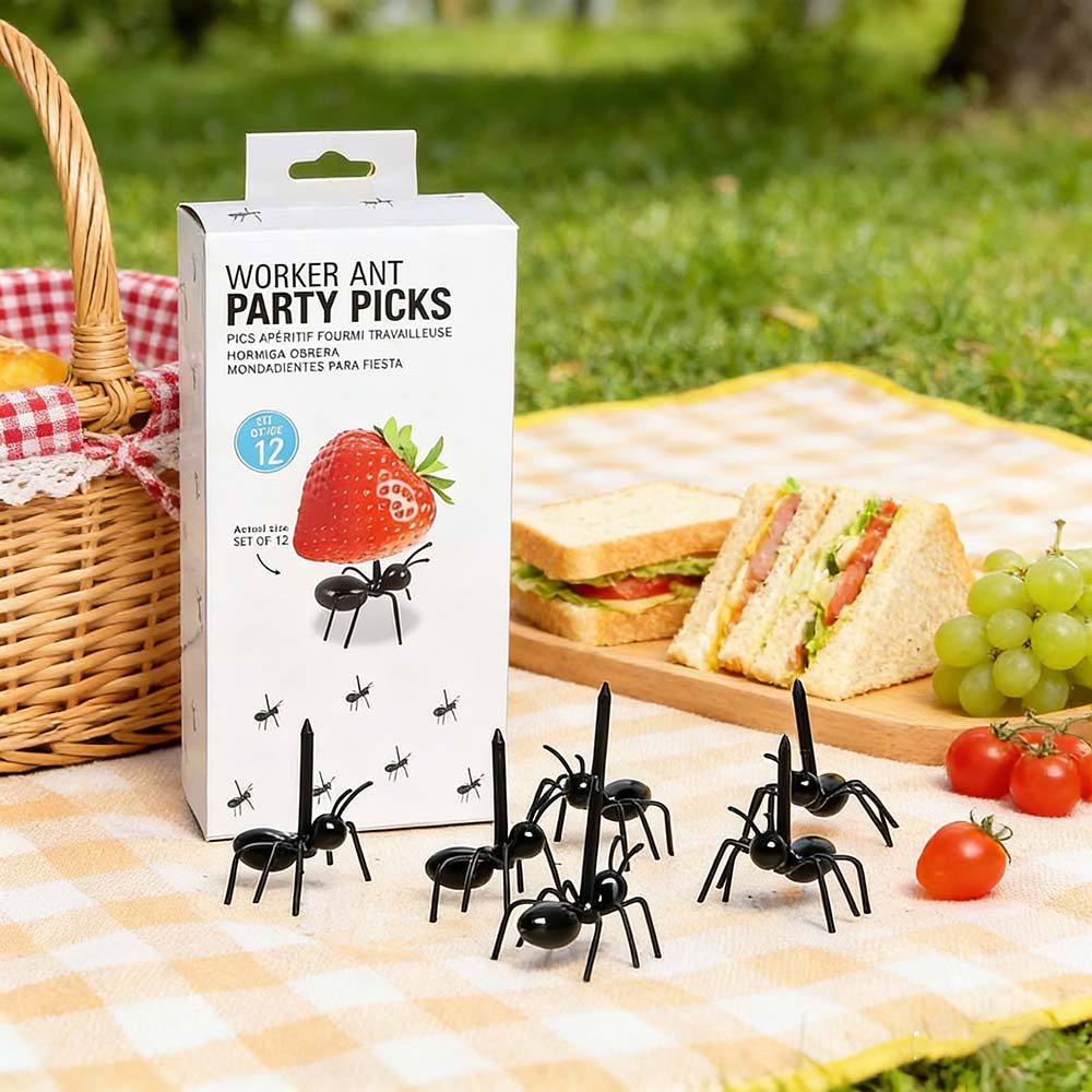 Palitos Formiga Plástico Multiuso Kit 12-36Peças para Decoração de Alimentos