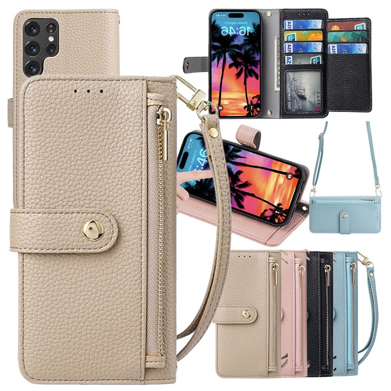 Crossbody Carteira Caso Pára-Choques Para Samsung Galaxy S25FE S24FE S25 Ultra S
