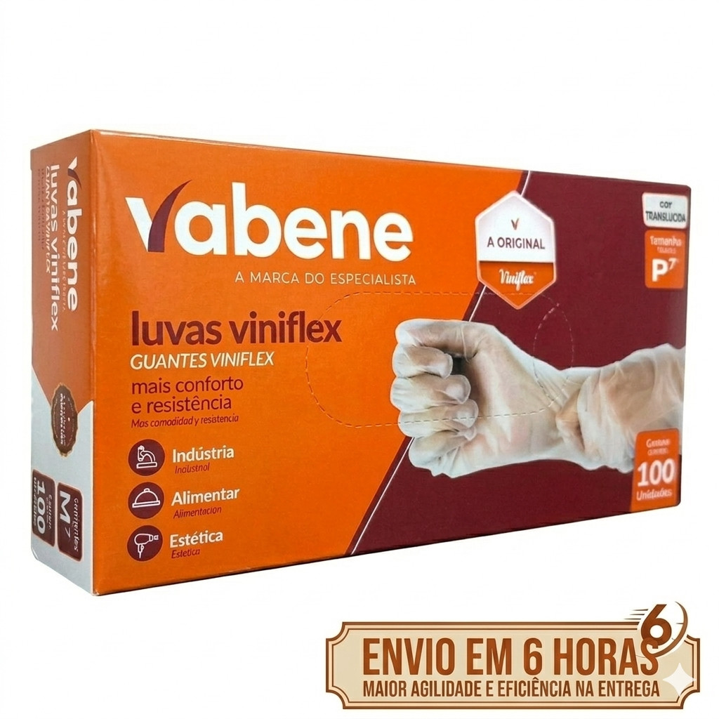 Luvas Descartáveis Viniflex Sem Pó Tpe Caixa com 100 Unidades Resistente Pronta Entrega Barbearia Nails Jardinagem