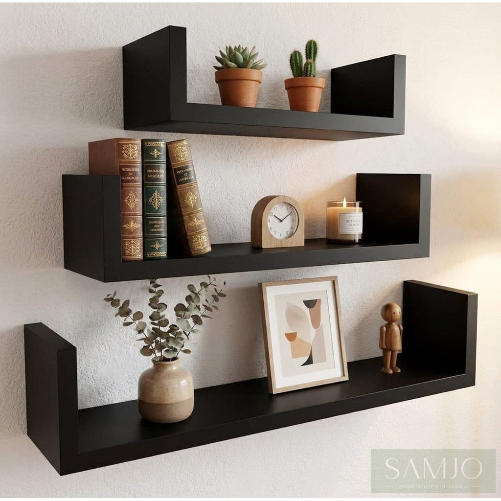 3 Prateleiras em U, Decoração, Cozinha, Sala, Quarto, Envio Imediato