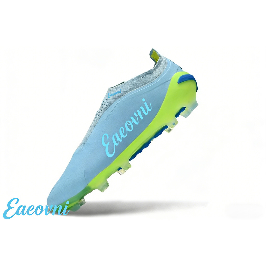 032331 Eaeovni Homens Couro Campo Chuteiras FG Mulheres Botas De Futebol Esportes Laceless