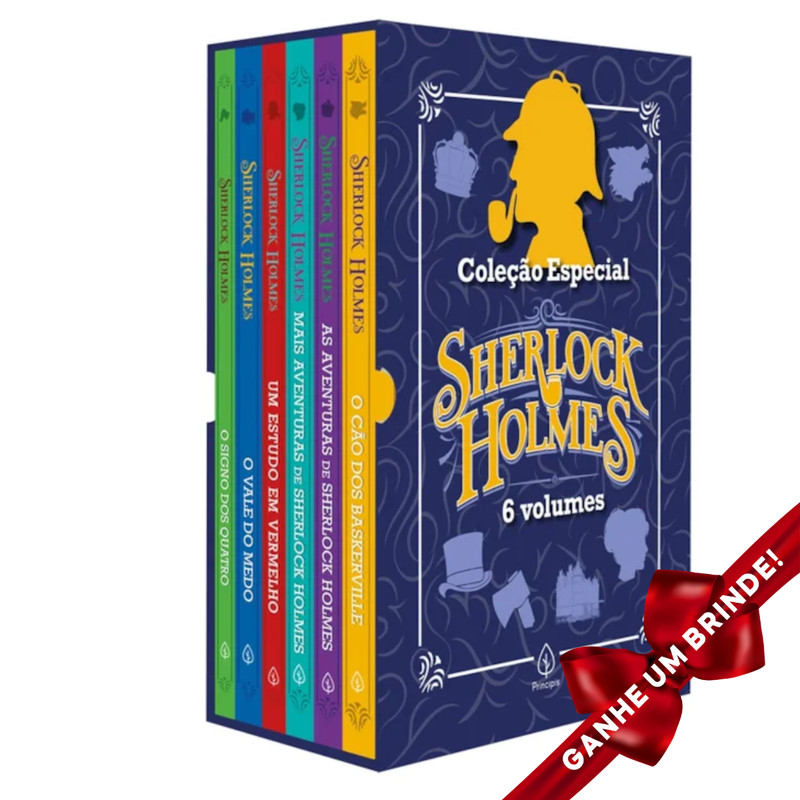 Coleção Especial Sherlock Holmes Box com 6 Livros Principis Literatura Inteligência Emocional