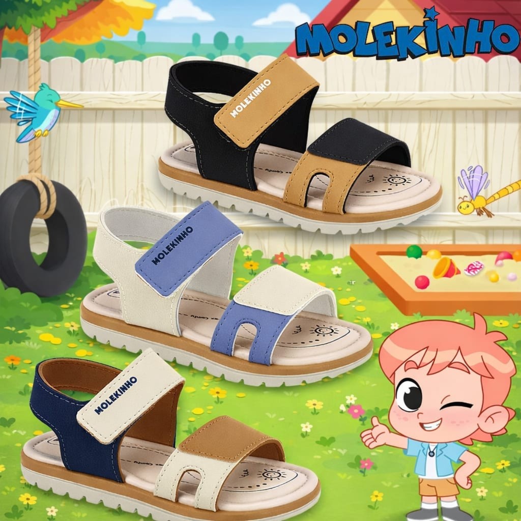 Sandália Papete Infantil Confortável Molekinho Original.