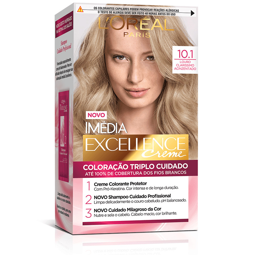 Kit Tintura Imédia Excellence Louro Claríssimo Acinzentado 10.1