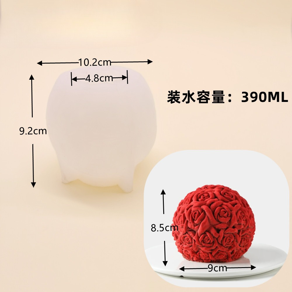 Silicone francês 13cm hortênsia Mousse bolo molde tridimensional ocidental pastelaria rosa buquê flor bola cozimento flo