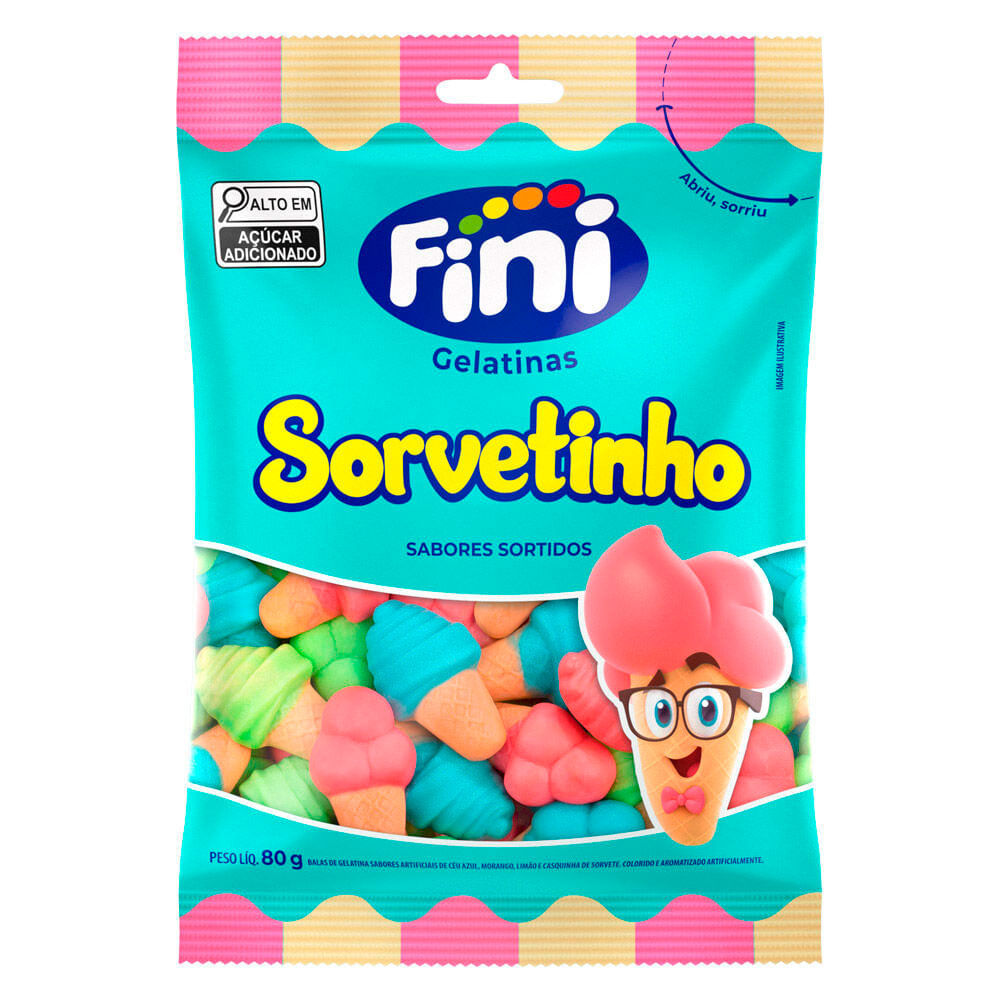 Bala de Gelatina Fini Sorvetinho Sabores Sortidos 90g em Oferta na Shopee