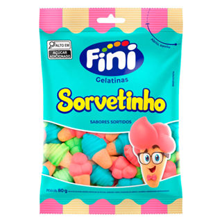 Bala de Gelatina Fini Sorvetinho Sabores Sortidos 90g em Oferta na Shopee