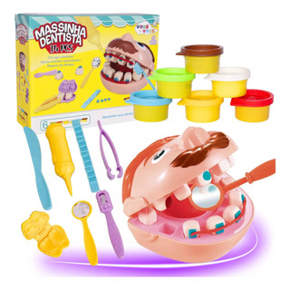 Massinha Dentista Kit 14 Peças Brinquedo Educativo Infantil