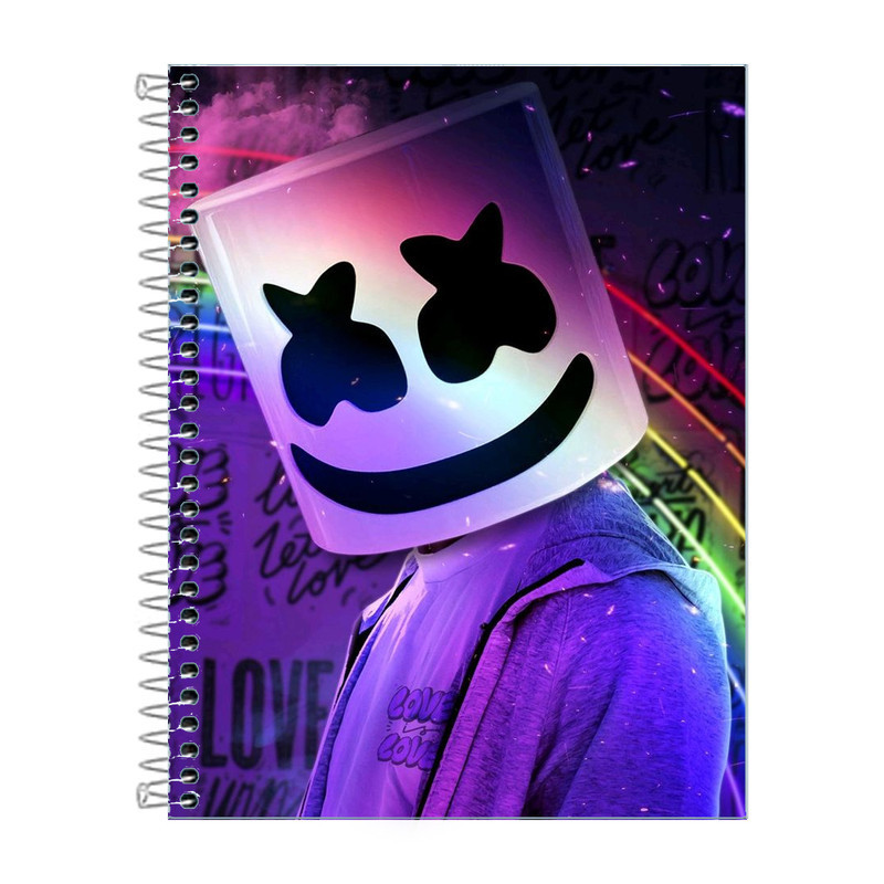 Caderno Marshmello 10 Matérias 160 Folhas