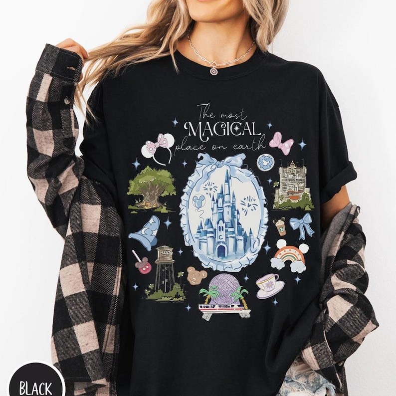 Camiseta Disney Retro Walt Disney World Magica Estilosa Confortavel Divertida Moda Casual