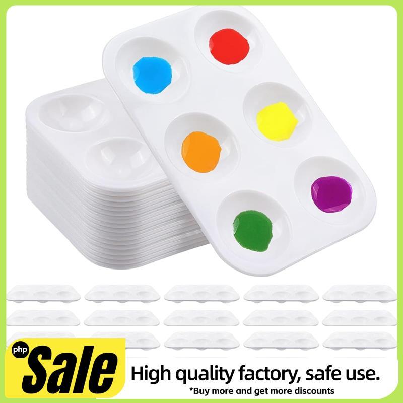 Paletas De Pintura Plástica , 25 Peças , 6 Retangulares De Bandeja Branca Para Artesanato DIY E Artística , Festa , Aqua