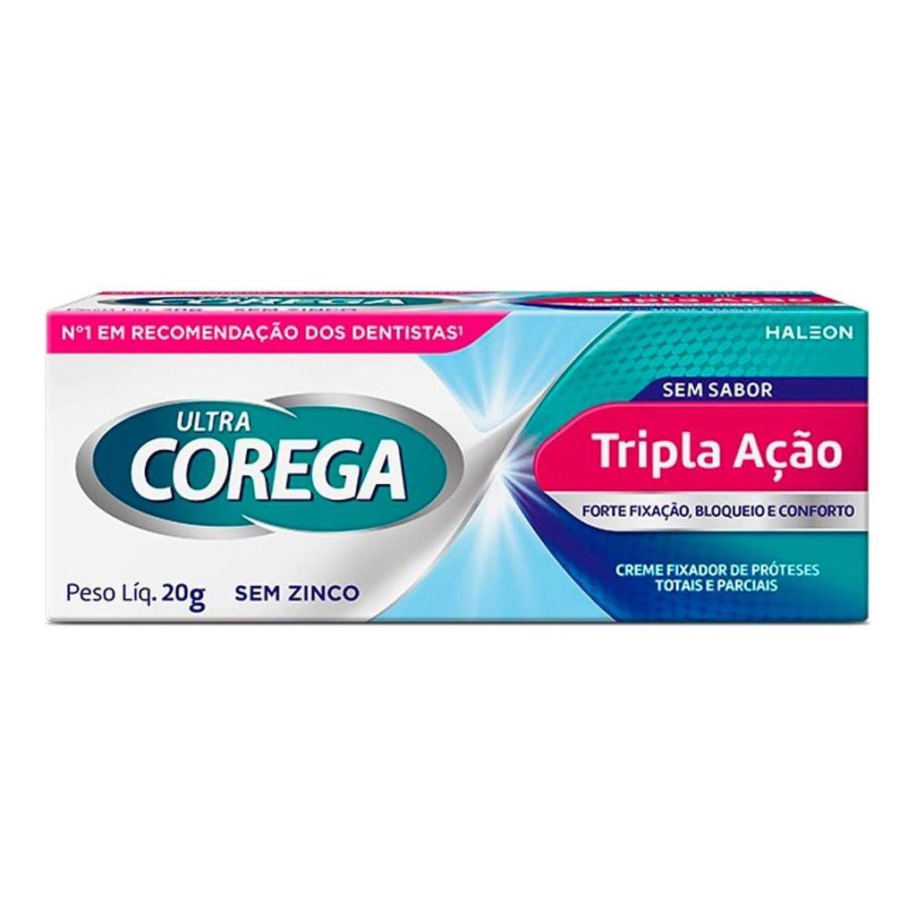 Creme Fixador De Dentadura Corega Ultra Sem Sabor 20g