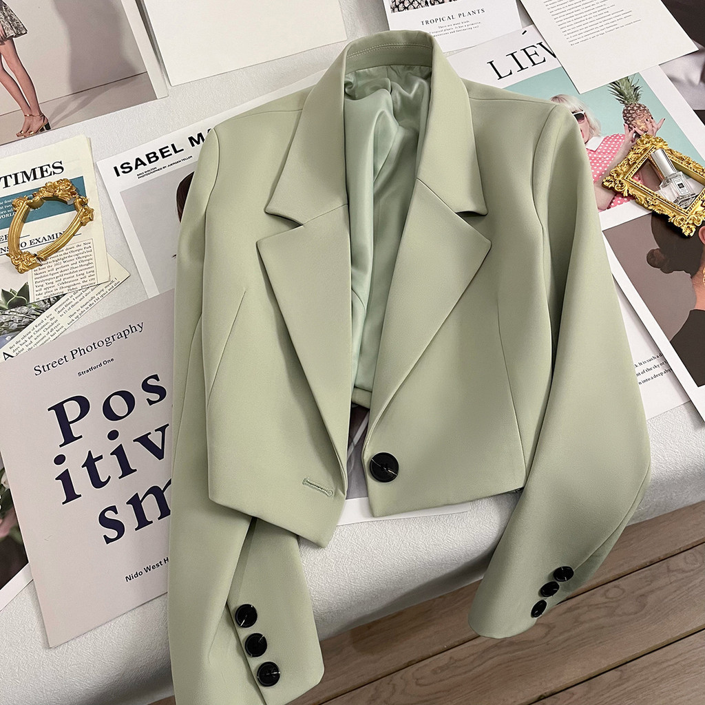 Novo Blazer Curto Feminino Versátil Conjunto de Moda em Oferta na Shopee