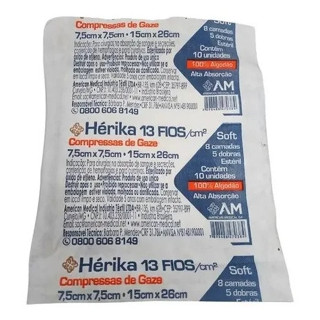 Compressa Gaze Estéril ERIKA Pacote C/250 Un 13 Fios Anvisa em Oferta na Shopee