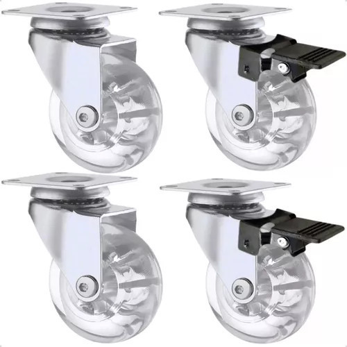 Kit 12 Rodizio 50mm Giratório Silicone Gel 6 Com 6 Sem Trava em Oferta na Shopee