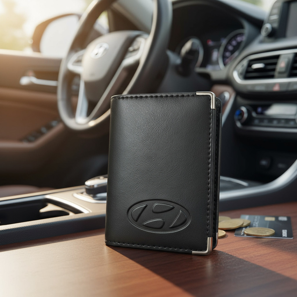 Carteira Porta Documento De Carro Hyundai  Em Couro em Oferta na Shopee